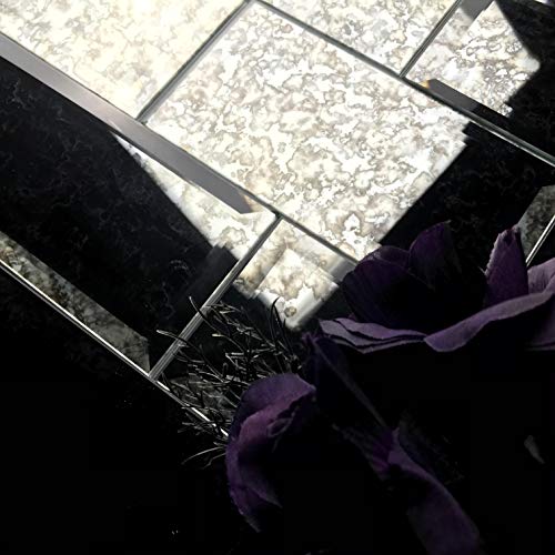 Abolos Reflections Peel & Stick Subway Antique Silver Gray 3" X 6" Beveled Glossy Smooth Glass Reflective Mirror Decorative Bathroom Back-Splash Wall Tile (88 Tiles (Case), Antique Silver) #TOP1