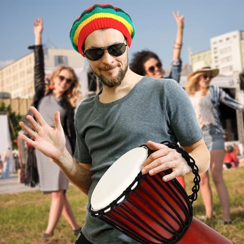 image for ArtCreativity 16 Inch Wooden Djembe Drum Set with Sticks, Rustic Brown