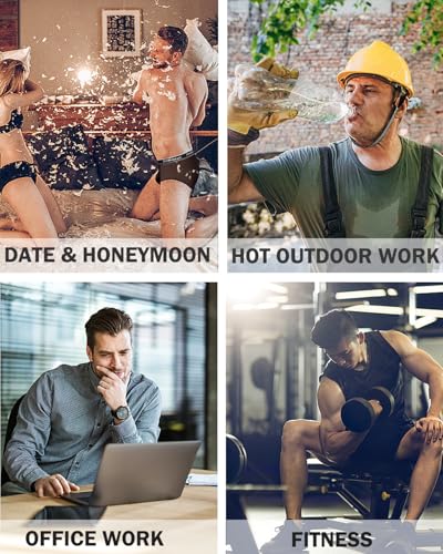 ZONBAILON Mens Sexy Underwear See Through Silk Boxer Pouch Briefs Breathable Mesh Trunks Pack2