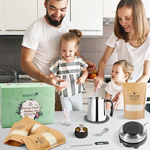 Saeuyvb Candle Making Kit,Candle Making Kit For Adults,Candle Making Kit With Hot Plate,Candle Making Supplies - Diy Starter Soy Candle Making Kit - Perfect As Home Decorations(6 Lbs Soy Candle) #TOP6