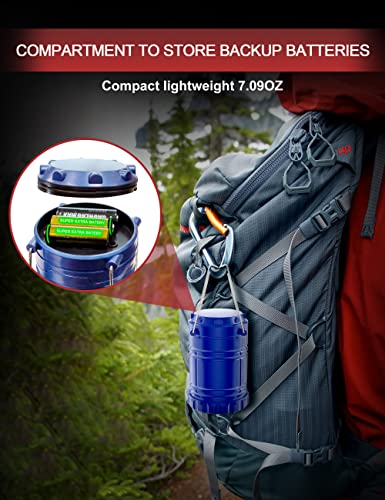 Fulighture Camping Lantern Portable Camping Light Battery Powered, Camping Lamp Waterproof Hanging Led Tent Light For Outdoor Hiking Garden Fishing Emergency (Blue) #TOP3