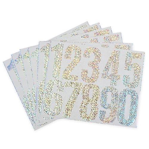 HASWARE Mailbox Numbers: 6 Sheets Number Stickers - Waterproof and Self Adhesive for Address, Sign, Door (3" Reflective 60 Pcs)