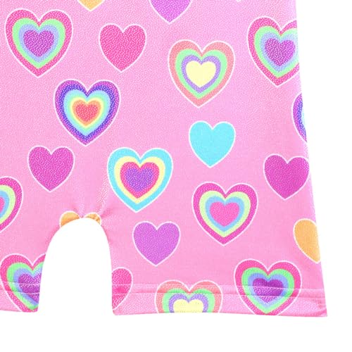 Image of HOZIY Gymnastics Leotards for Girls with Shorts Toddlers Biketards Rainbow Unicorn Dinosaur Mermaid Leopard Flower Galaxy