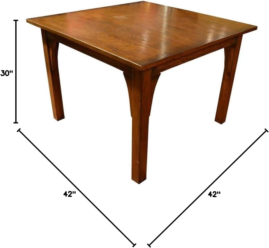 Pemberly Row Modern Solid Wood Square Dining Table, Walnut Finish, 30" H x 42" W x 42" D, Arts & Crafts Style, Sturdy Legs, Perfect for Small Dining or Game Rooms