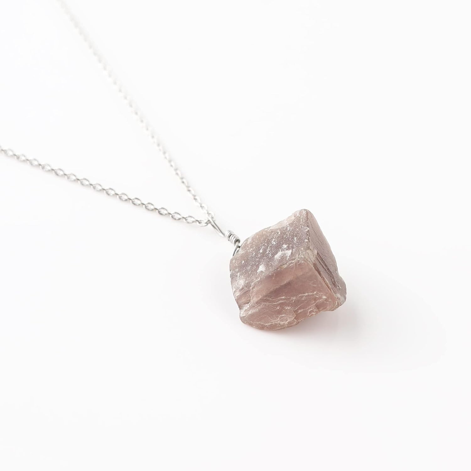 Raw Gemstone Necklace Silver - Image 2