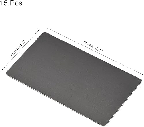 Miniatura 2 de uxcell Tarjeta de metal en blanco 3.150x1.575x0.031 in Placa de aluminio anodizado para bricolaje Impresión láser Grabado Negro 15 Unidades