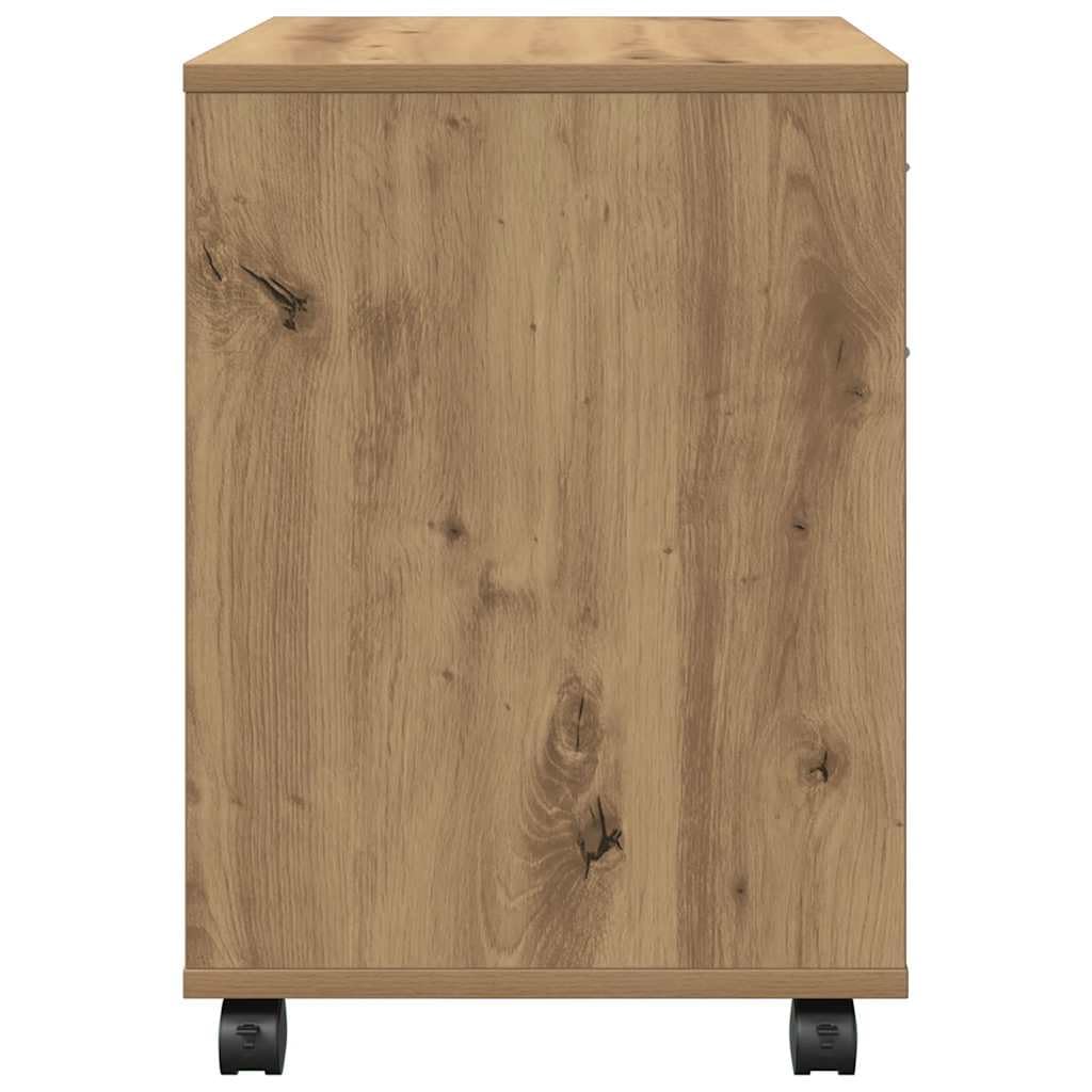 Armadietto con Ruote Rovere Artigianale 45x38x54 cm Truciolato