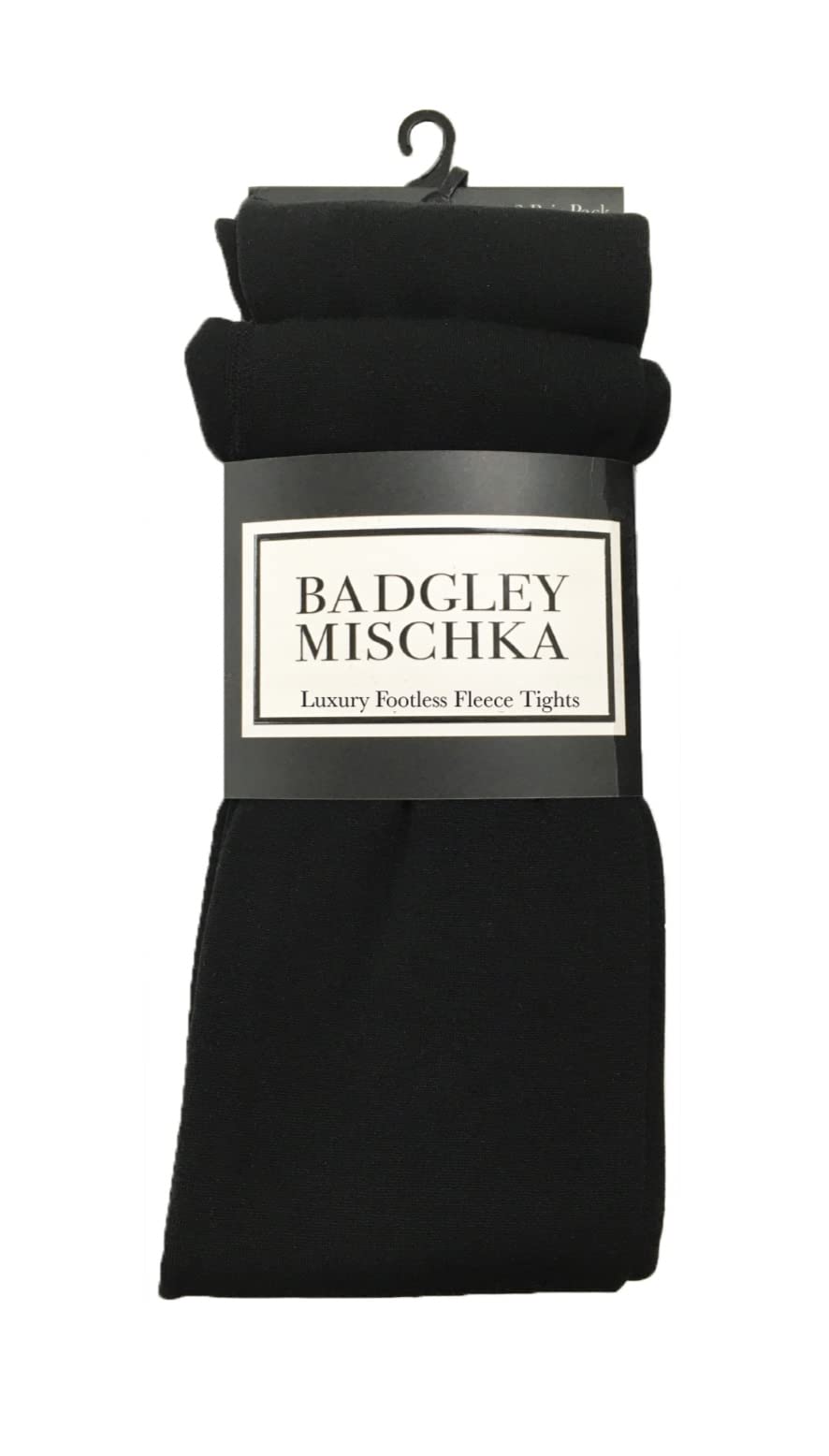 Badgley Mischka Medias opacas con forro polar para mujer, paquete de 2