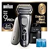Braun Series 9 PRO+ Electric Razor for Men, Electric Foil Shaver, with Precision Trimmer, Pro SensoAdapt, 6in1 SmartCare Center, Travel PowerCase, 9677CC, Silver