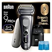 Braun Series 9 PRO+ Electric Razor for Men, Electric Foil Shaver, with Precision Trimmer, Pro SensoAdapt, 6in1 SmartCare Center, Travel PowerCase, 9677CC, Silver