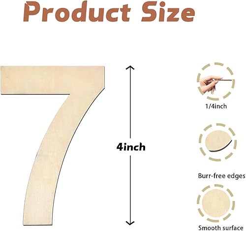 Miniatura 9 de 5ARTH Número 8 de madera de 17 pulgadas, números de madera sin terminar en blanco para decoración de paredes, fiesta de cumpleaños, decoración de