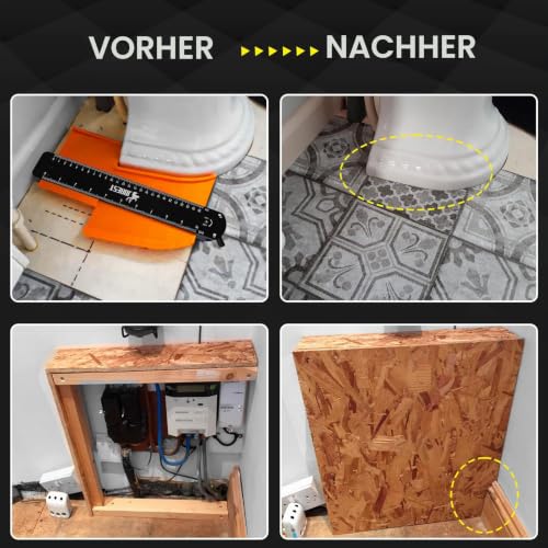 JOREST Anschließbare Konturenlehre 25+12cm, Weihnachtsgeschenke für Vater Männer Handwerker, Konturenlehr Groß Feststell, Konturschablone… – Ansicht 4