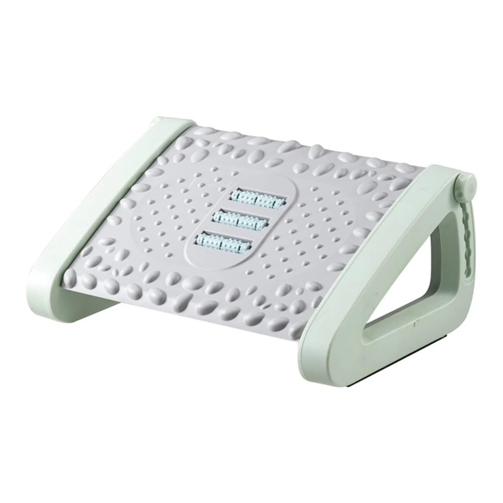 Reposapiés de oficina para debajo del escritorio, Reposapiés de oficina ajustable con rodillos y almohadilla de masaje multicolor(Green)