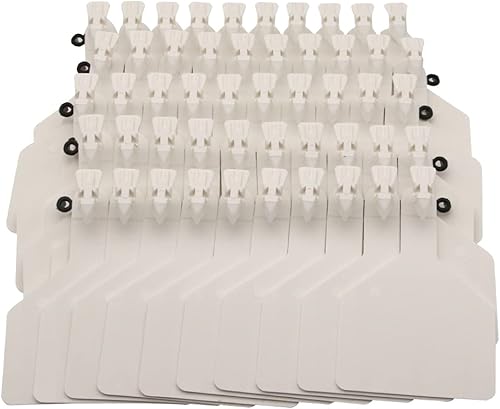 50 etiquetas Z Tags de una sola pieza de TPU en blanco, identificación de animales para ganado, oveja, cabra, cerdo, tamaño grande (blanco, 1.92 x