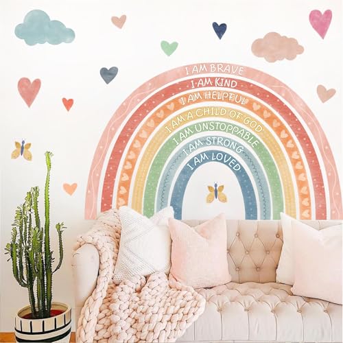 Vinilo Decorativo Arcoíris Boho con Frases Inspiradoras 20.6x34" miniatura 7