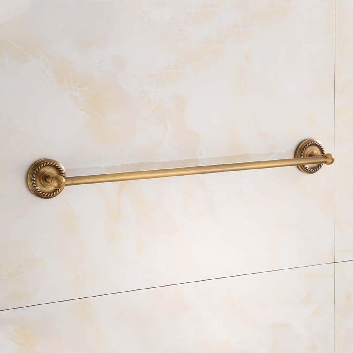Barra portasciugamani da parete vintage con dettagli intrecciati in oro spazzolato, perfetto per asciugamani da bagno, accappatoi e asciugamani da cucina (40 cm)