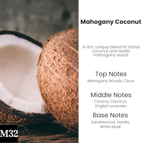 Image of HoogaLife Car Air Freshener Diffuser 2 Pack Hanging Mahogany Coconut Car Air Freshener for Women 45+ Days Long Lasting Fragrance Made in USA (M32)