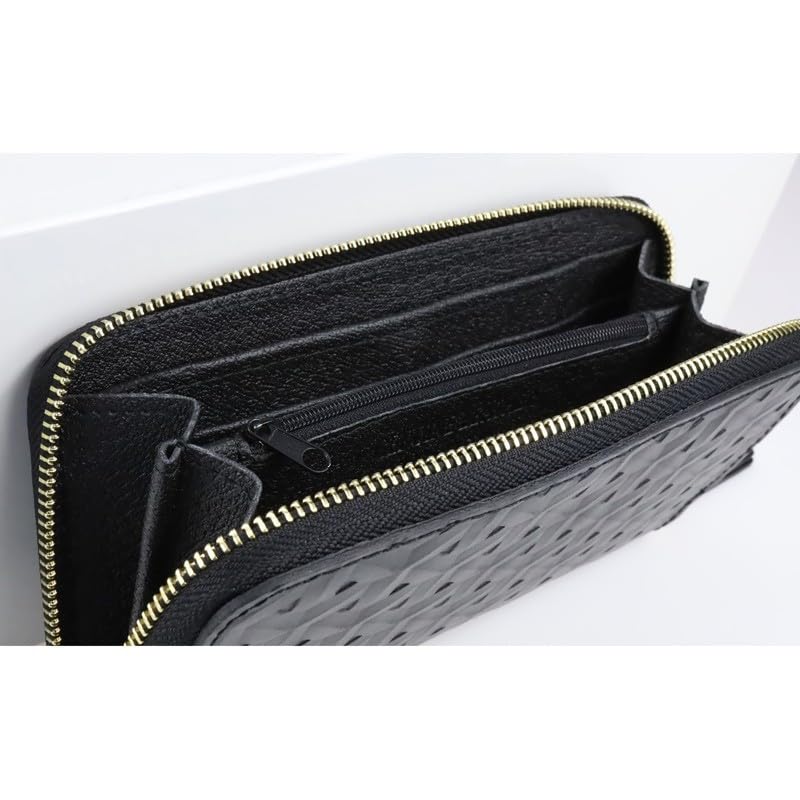 Made in Italy womens wallet Vera Pelle Italian Leather 8 cards (Black)3