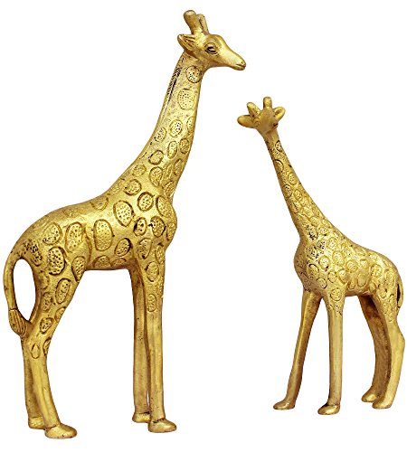 Par de estatuas de jirafa de latón para sala