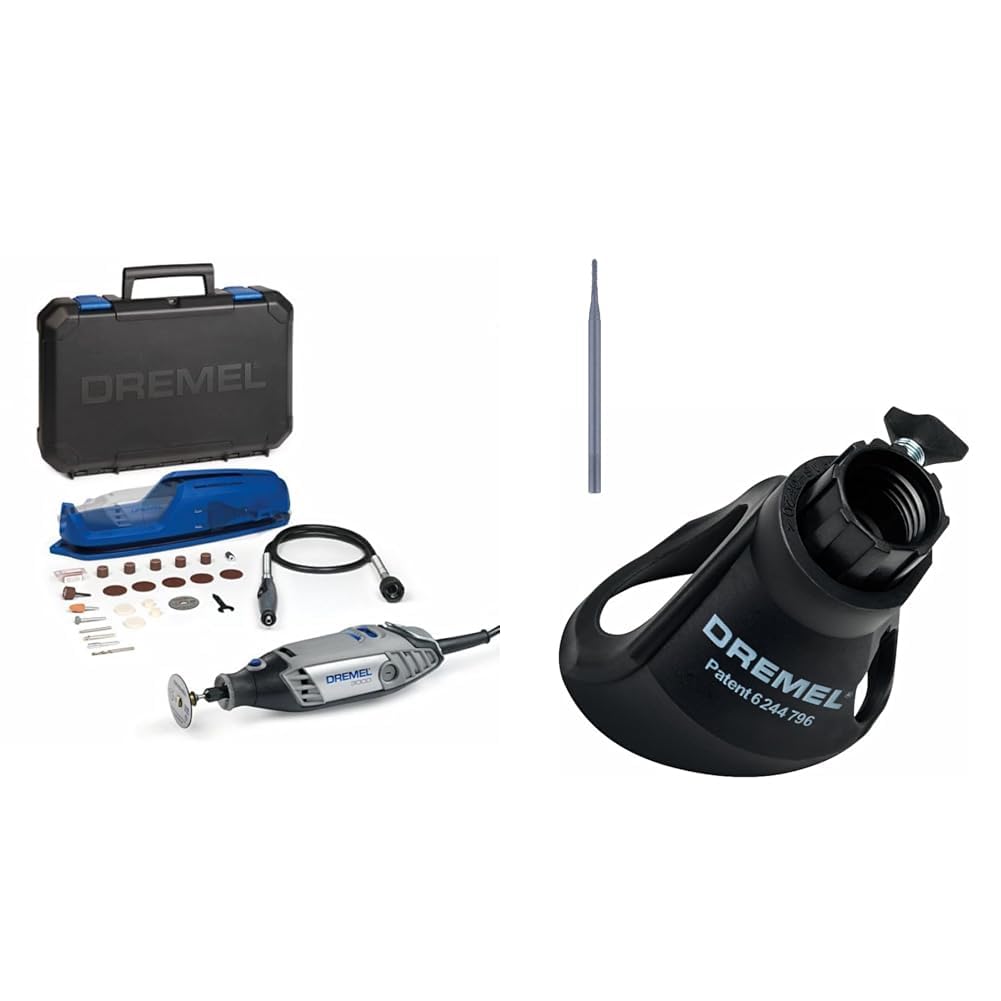 Dremel 3000-1/25 Ez Narzędzie Wielofunkcyjne, Niebieski/Czarny, 25 Elementów & Dremel 568 Nasadka do Usuwania Fug, Czarny