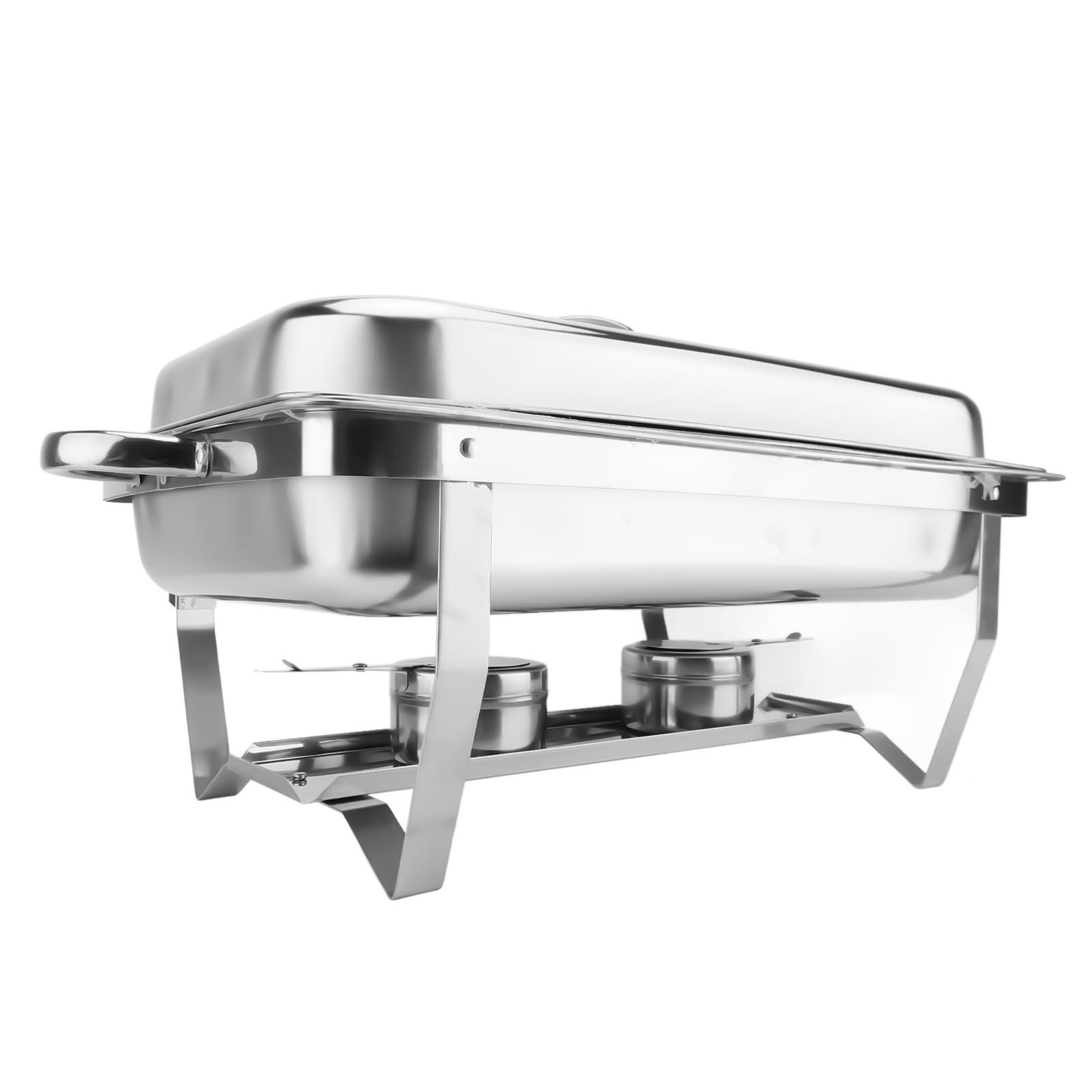 Luocute Chafing Dish de Acero Inoxidable, Juego de Buffet Cuadrado (4PCS) | Construcción dividida de cuerpo completo, fácil de limpiar, bandeja profunda, bordes lisos, para buffet de hotel de