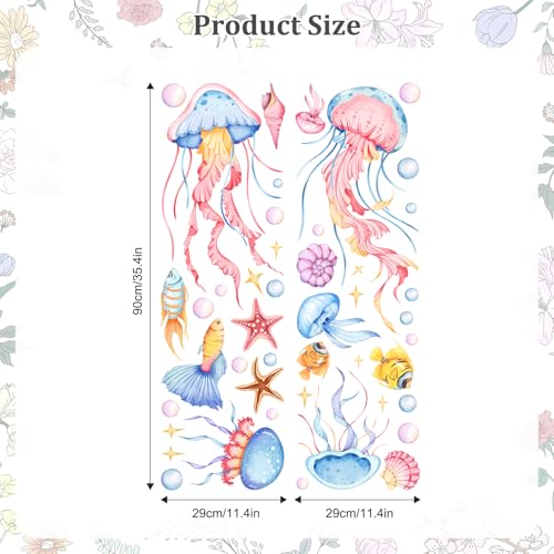 Vinilos Decorativos Medusas Acuarela para Pared miniatura 6
