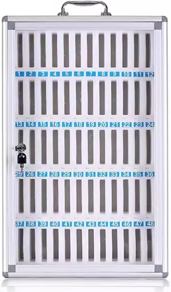 Cell Phone Storage Cabinet 12/24/36/48/60-slot Mobile Phone Lockers Aluminum Alloy Phone Safes for Classrooms Factories and Gymnasiums(60)