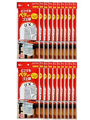 ケミカルジャパン どこでもペタッと ゴミ袋 シール付き 600枚 (30枚×20セット) 貼って使える便利な袋 ゴミ袋 ゴミ箱 英字 DPT-30S