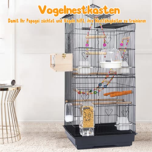 Rypet Transparenter Vogel-Nistkasten Aus Holz Mit Sitzstange – Für Wellensittiche, Finken & Kanarien
