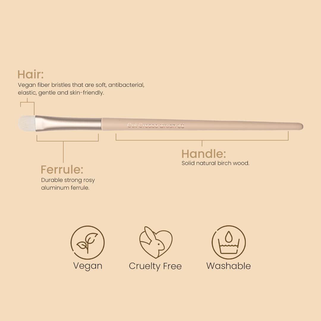 Milagro Beauty Cut Crease Eye Brush 68 – Flat Angled Brush for Precision Cut Crease Looks, Perfect for Powder & Cream Eyeshadow, Defined Crease Application, Sharp, Clean Eye Makeup Edges 2