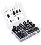 Nylon Cable Gland Kit, CGELE 50 Pack Plastic Waterproof Adjustable Connector 3-16mm Strain Relief...