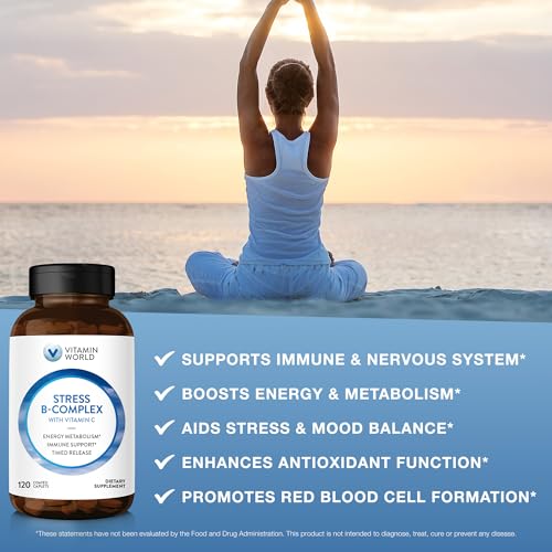 Stress Vitamin B Complex with Vitamin C, Timed Release High-Potency Vitamin B6, B12, Niacin, Folate & Biotin for Stress, Energy,... - Image 5