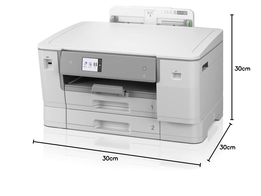 Brother HL-J6010DW DIN A3 Business Ink drukarka atramentowa (30 stron/min, atramentowa, USB, LAN, WLAN, druk dwustronny), biała/szara, 576 x 477 x 315 mm (szer. x gł. x wys.)