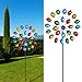 Molino de viento Confetti multicolor con efecto de color metálico, carillón de viento para decoración de jardín con estaca (1 x molinillo de viento)