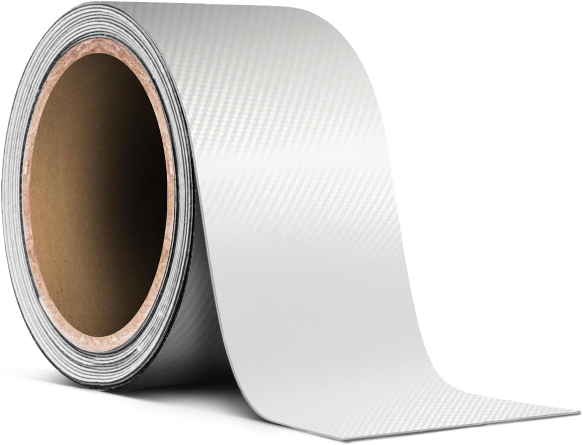 VViViD White Carbon Air-Release Adhesive Vinyl Pinstripe Tape Roll (2 Inch x 20ft)