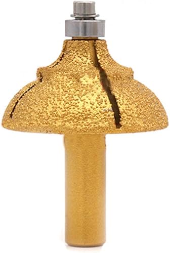 Broca de enrutador de borde de esmerilado de mármol de piedra de diamante galvanizada, herramienta de fresado de carpintería de vástago de 12'' para