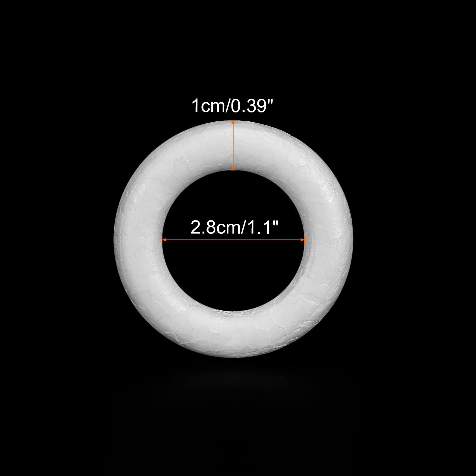 MECCANIXITY 1.1 Inch Foam Wreath Forms Round Craft Rings for DIY Art Crafts, Florists, Home Decoration Pack of 8