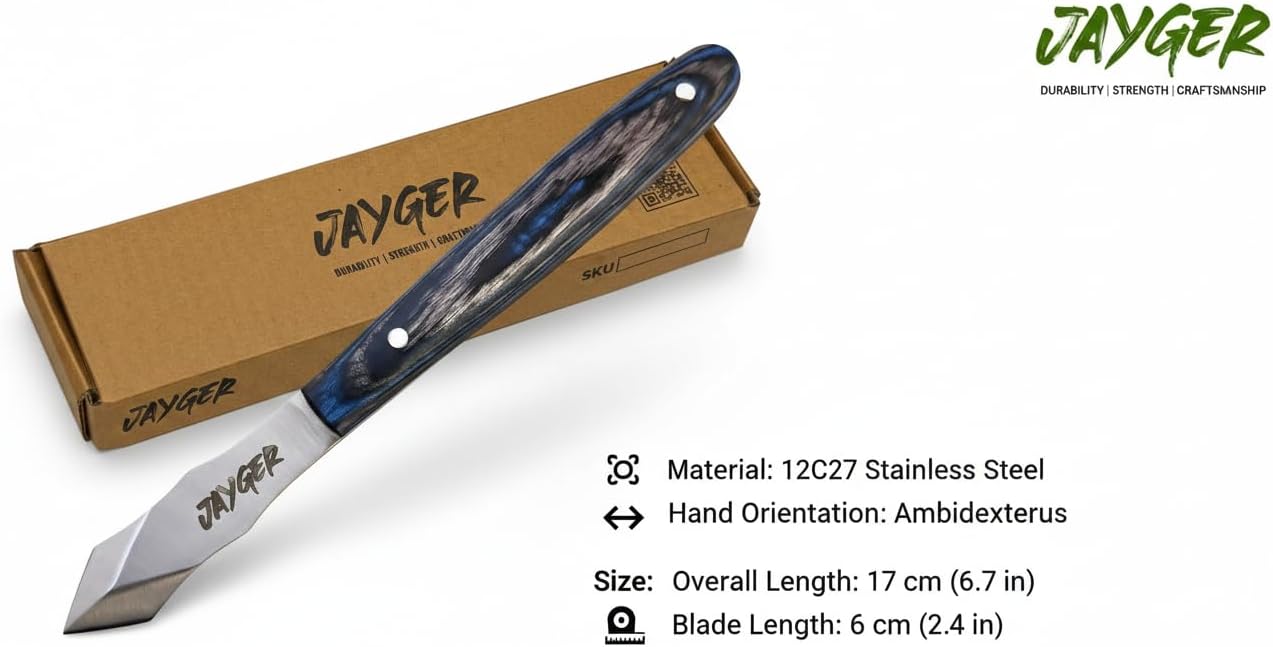Marking Knife – Long Neck Thin Blade Scribing Tool with Dual Grooves for Woodworking | Carbon Steel Double-Beveled Blade for Precision Wood Carving & Fine Line Marking in Narrow Grooves