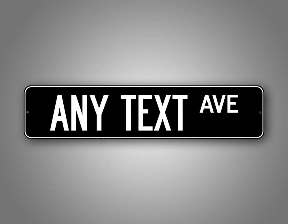 Customized Black Road Sign Personalized Novelty Street Sign