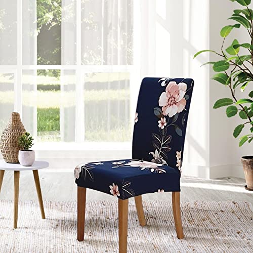 Image of SPRINGRICO Chair Covers For Dining Room, Chair Cloth Covers, Table Chair Covers (4 Pack, In Bloom1, Multicolor)