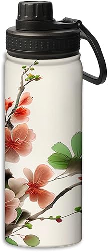 Miniatura 10 de Yioniii Botella de agua deportiva a prueba de fugas con patrón de objetos de física y ciencia, 18 onzas, botellas de agua aisladas para bicicletas,