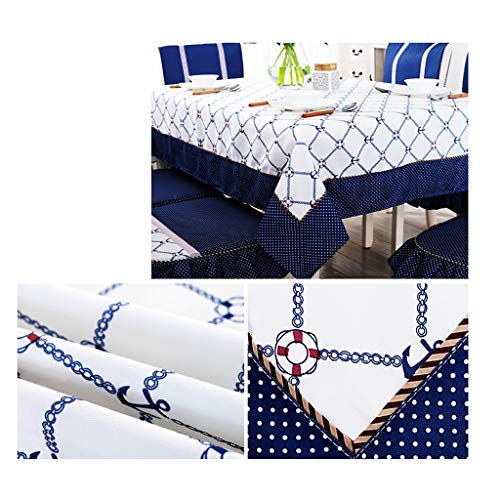 Nappe tissu bleu marine 130x180 pour protéger une table basse abîmée - 5