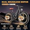 FREESKY Dual 2000W Motor Electric Mountain Bike for Adults 38+MPH, 1200wh Battery, 26" Fat Tire Full Suspension Hydraulic Disc Brake Ebike, Beach Off-Road Mountain E-Bike Black #2