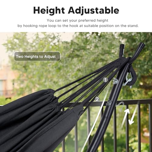 Image of SUNCREAT Hammocks Standing Patio Hammock, Portable Hammock with Stand Foldable, Dark Gray