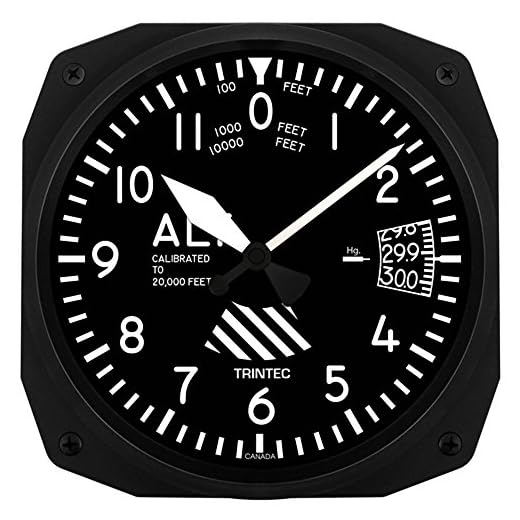 Trintec 10" Aviation Altimeter Instrument Style Wall Clock 3060-10