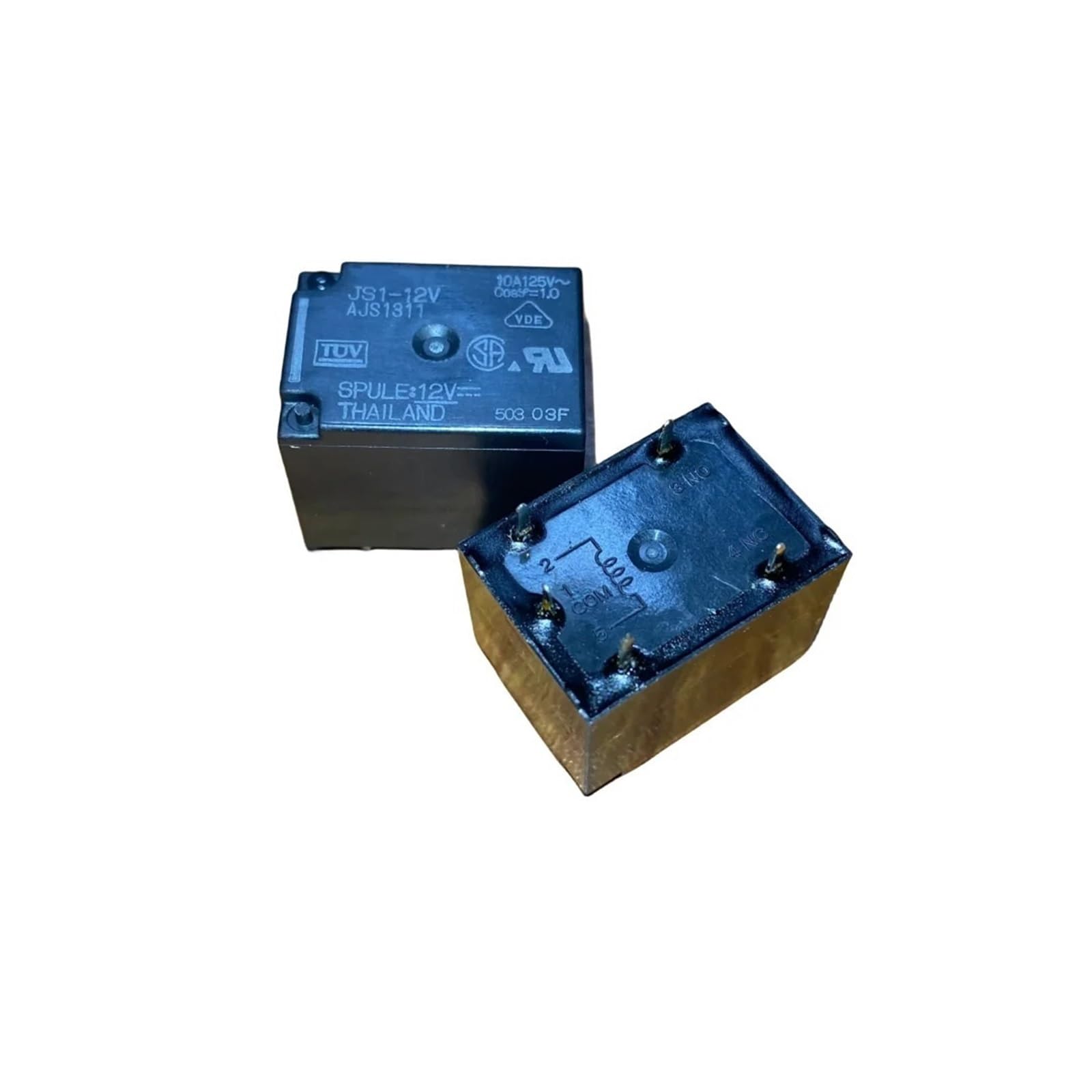Relais JS1-12V AJS1311 miniature 5 broches 10A pour circuit imprimé