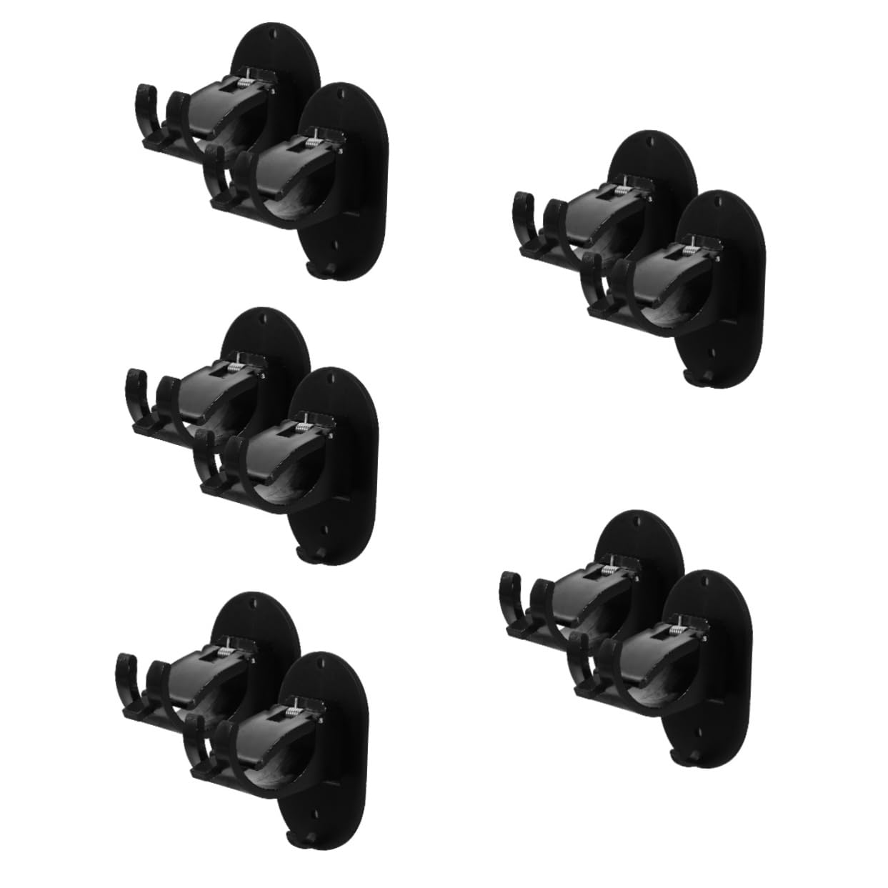 Zerodeko 10 Pièces Pinces à Tringle à Rideaux Support De Tringle à Rideau Adhésif Crochets De Tringle à Rideau pour Crochets De Tringle De Rideau De Abdos Black