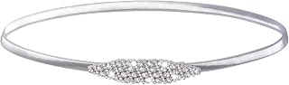 Metal Skinny Belt Elastic Rhinestone Sparkly Belt for Women Formal Dresses Suits Skirts