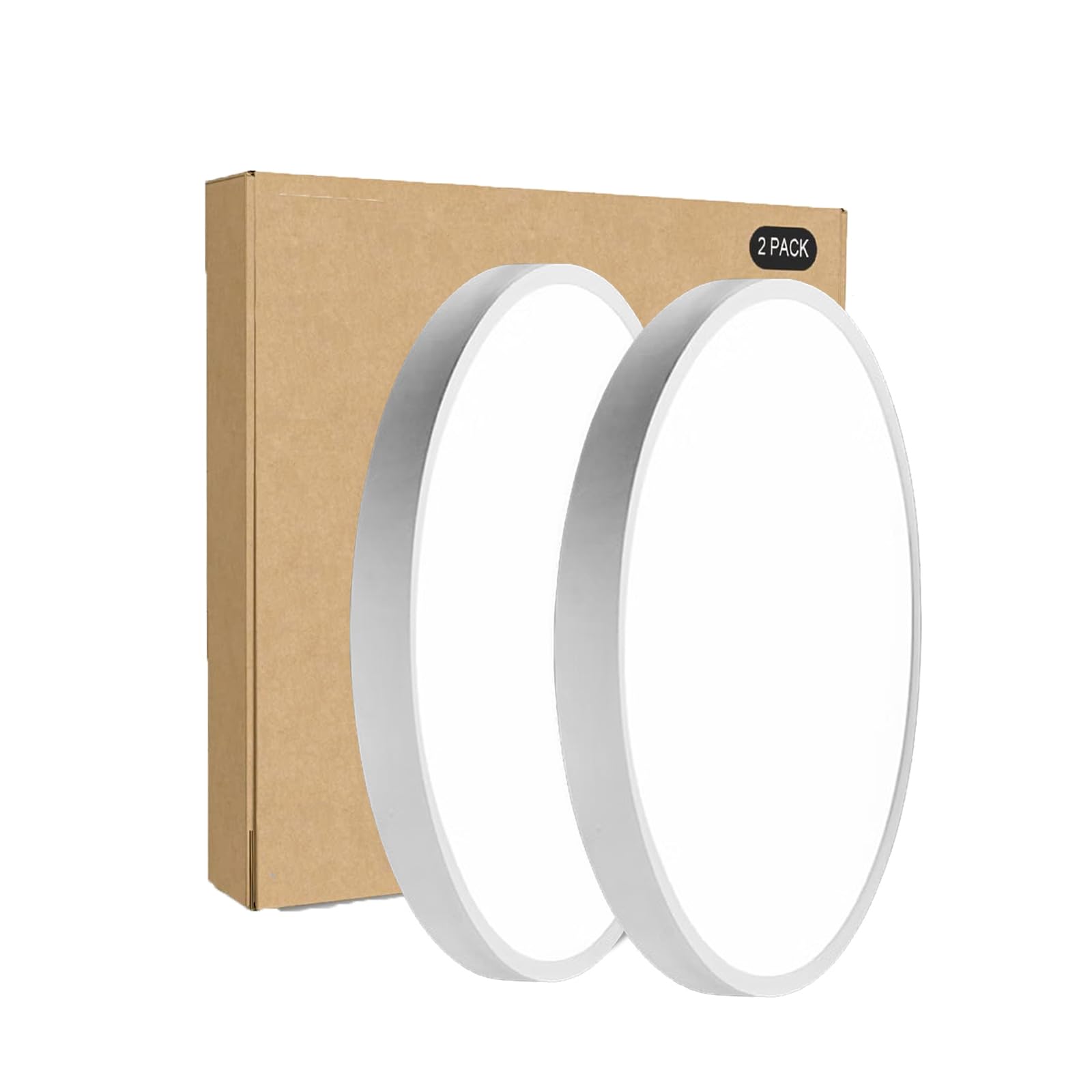 HorevoMotion Sensor Ceiling Light 12W LED Flush Mount Ceiling Light with Radar Sensor 6500K 10.24 in Motion Activated Light for Indoor, Outdoor, Stairs, Porches, Basements, Garages White(2 Pack)