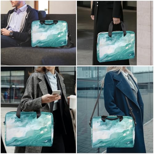 Maletín para laptop de 15.6 pulgadas con diseño mármol azul miniatura 7